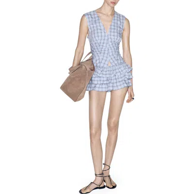 Mango Ruched Sleeveless Top In Blue