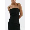 Mango Ruched Square Neck Camisole In Black