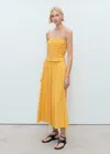 Mango Sunny Cotton Blend Strapless Top