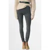 Mango Ruched Stretch Cotton Leggings In Grey