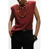 Mango Ruched Strong Shoulder Top In Multi