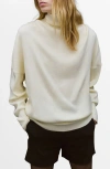 Mango Ruched Turtleneck Sweater In Neutral