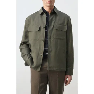 Mango Rucked Back Jacket In Green