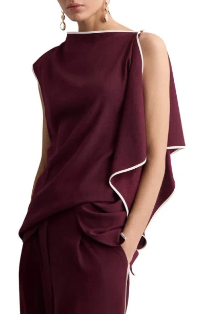 Mango Ruffle Asymmetric Blouse Ecru In Brown