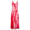 Mango Ruffle Chiffon Maxi Dress In Pink