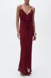 Mango Ruffle Detail Sleeveless Gown