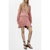 Mango Flared Dress With Ruffled Sleeves Pink In Pink