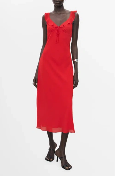 MANGO MANGO RUFFLE MIDI SUNDRESS
