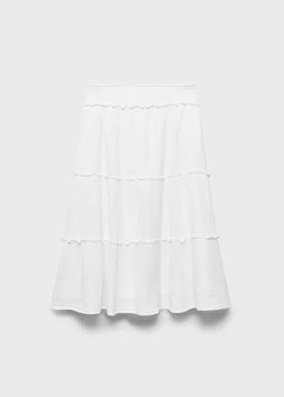 Mango Jupe Longue Volants Blanc - Enfants - 9-10 Ans -  Kids