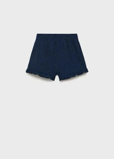 Mango Kids' Ruffled Shorts Dark Navy In Blue