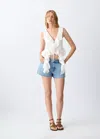 Mango Ruffled Top In White