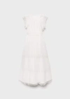Mango Ruffled Tulle Dress White In White