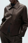 Mango Sabina Faux Leather Jacket In Brown