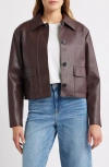 Mango Sabina Faux Leather Jacket In Brown