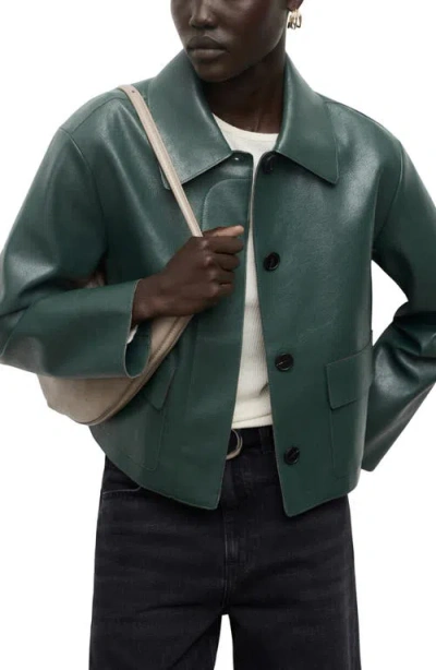 Mango Sabina Faux Leather Jacket In Multi