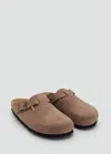 Mango Leather Clogs With Buckle Medium Brown In Brown