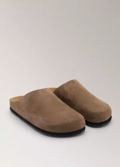 Mango Sabots Cuir Minimalistes In Brown