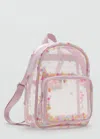 Mango Transparent Confetti Backpack Pale Pink