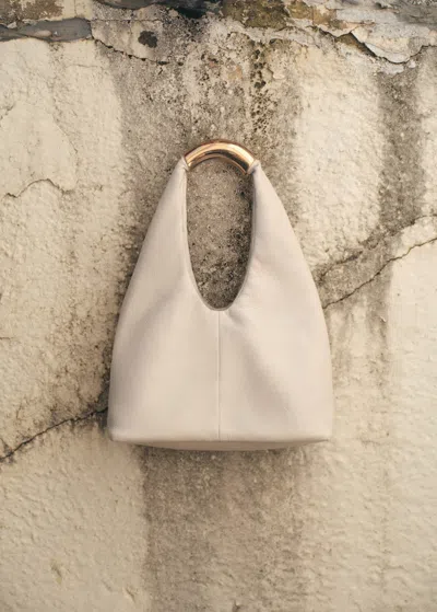 Mango Sac À Main À Anse Métallique Blanc Cassé - Femme - Taille Unique -  In White