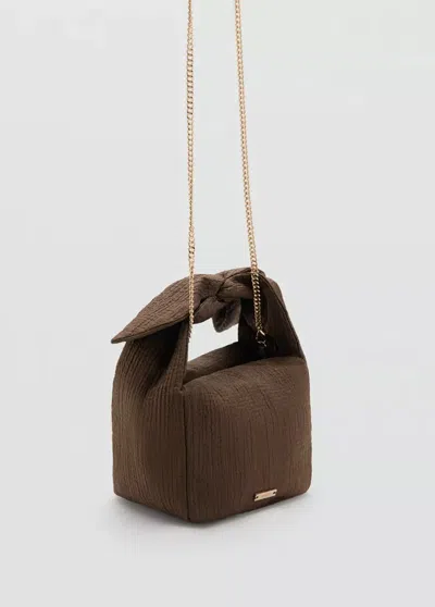 Mango Sac À Main En Bambula Avec Un Naud In Brown