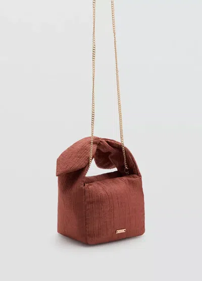 Mango Sac À Main En Bambula Avec Un Naud In Orange