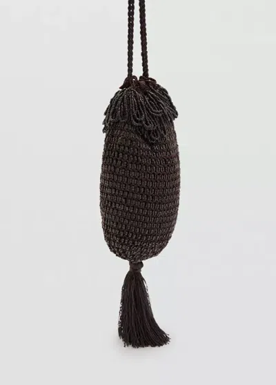Mango Sac À Main Perles In Brown