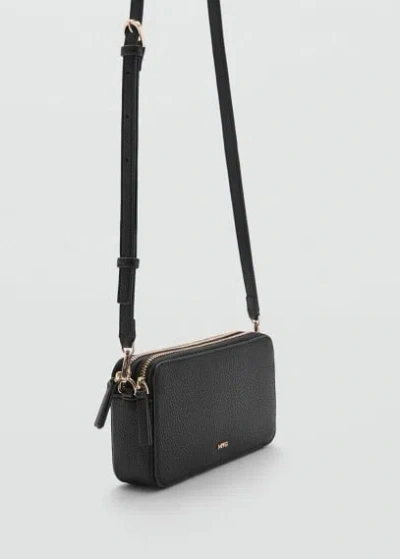 Mango Shoulder Bag With Double Zip Black In Noir