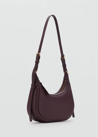 Mango Oval Shoulder Bag Burgundy