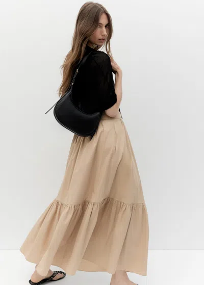 Mango Oval Shoulder Bag Black