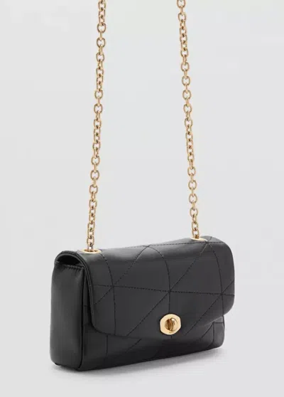 Mango Sac Bandoulière Rabat In Black