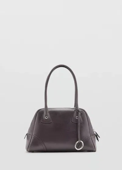 Mango Sac Bowling Cuir In Chocolat