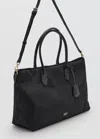 Mango Shopper Bag With Double Handle In Black