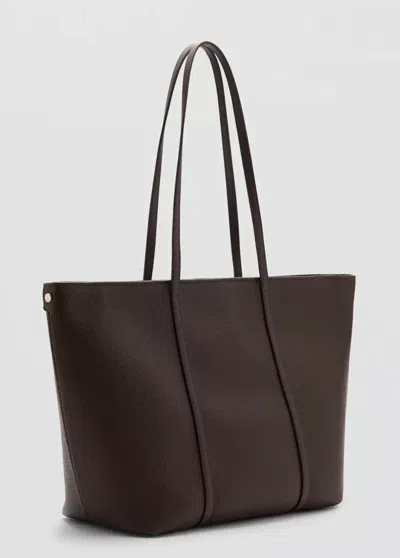Mango Sac Cabas Anse Double In Brown