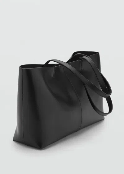 Mango Shopper Bag With Double Handle Black