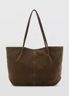 Mango Sac Cabas Cuir Suédé In Café