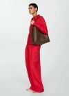 Mango Shopper Bag With Buckle Chocolate