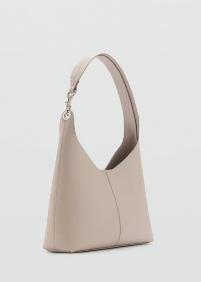 Mango Shopper Bag With Metallic Detail Light/pastel Grey