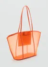 Mango Semi-transparent Shopper Bag Orange