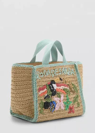 Mango Kids' Sac Carré À Motif Tropical In Brown