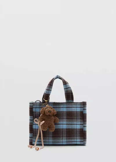 Mango Kids' Sac Carreaux Ours In Chocolat