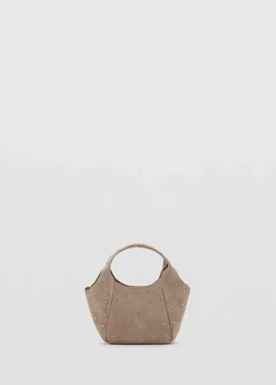 Mango Kids' Sac Clouté Cuir In Sable