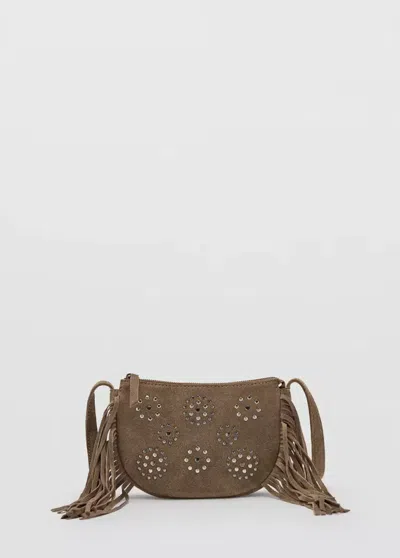 Mango Kids' Sac Cuir Franges In Brown