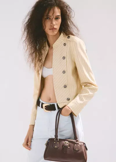Mango Shoulder Bag With Buckle In Brown
