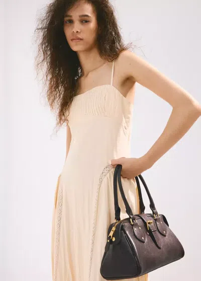 Mango Shoulder Bag With Buckle In Chocolate
