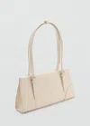 Mango Shoulder Bag With Buckles Off White In Off White