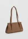 Mango Shoulder Bag With Buckles Medium Brown