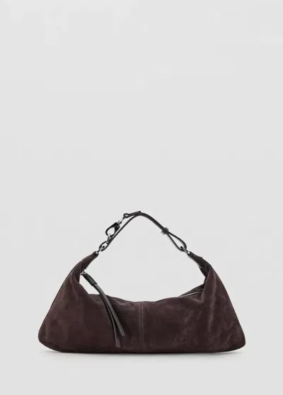 Mango Sac Porté Épaule Cuir In Chocolat
