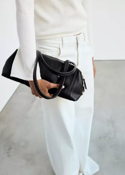 Mango Sac Porté Épaule Simili-cuir In Noir