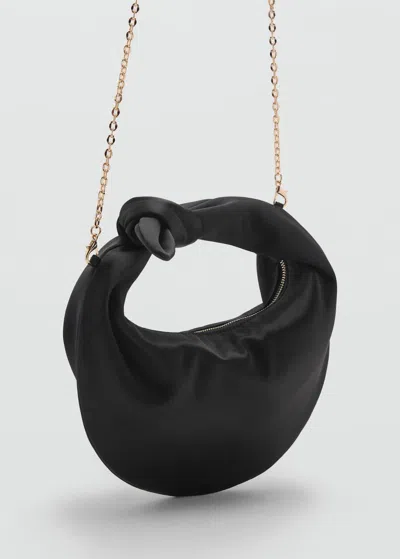 Mango Satin Handbag Black