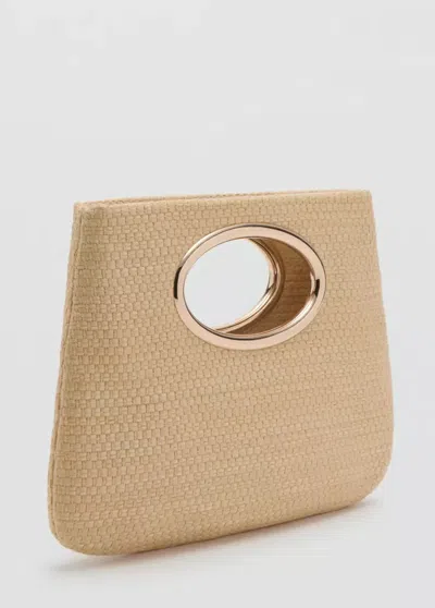 Mango Sac Porté Main Tressé In Sand